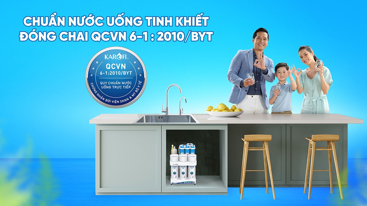 Nước sau lọc đạt chuẩn tinh khiết