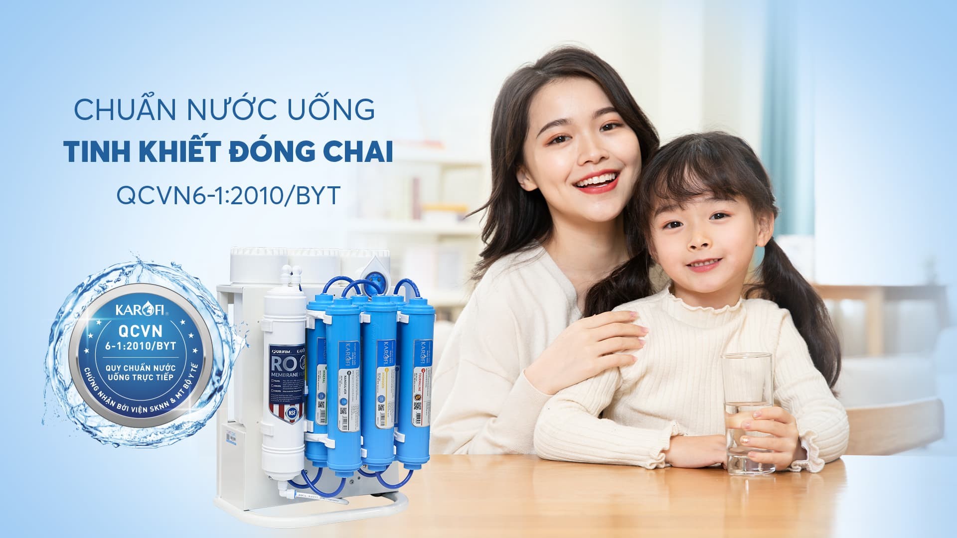 Karofi KAQ-U16 cũng đạt quy chuẩn quốc gia nước về nước uống tinh khiết