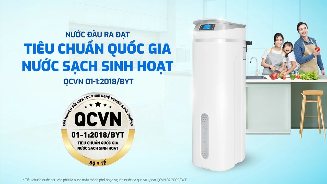 Nước sau lọc của KTF-P02 đạt tiêu chuẩn quốc gia về nước sạch sinh hoạt QCVN 01-1:2018/BYT