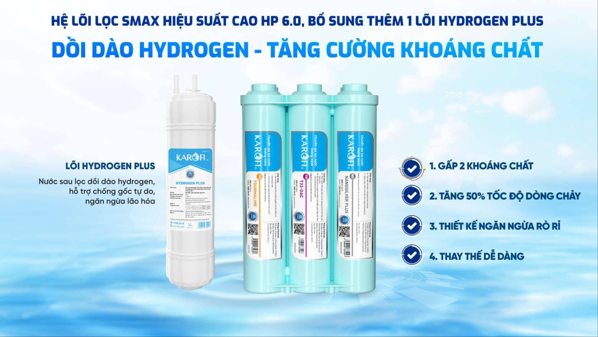 Bộ lõi chức năng SMAX HP 6.0 hiệu suất cao, bổ sung thêm 1 lõi Hydrogen Plus