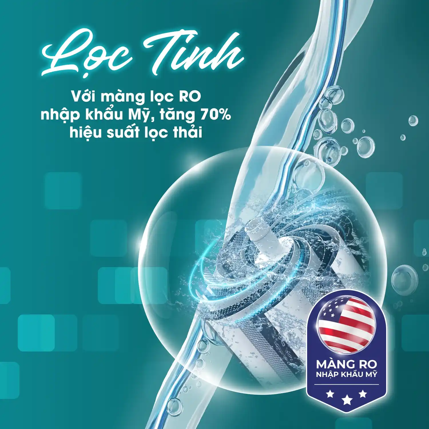 Lọc tinh với lõi RO từ Mỹ