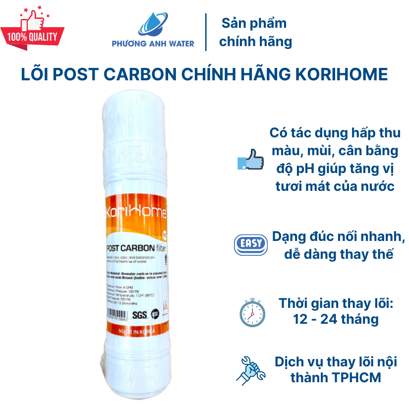 Lõi Post Carbon chính hãng Korihome giá tốt