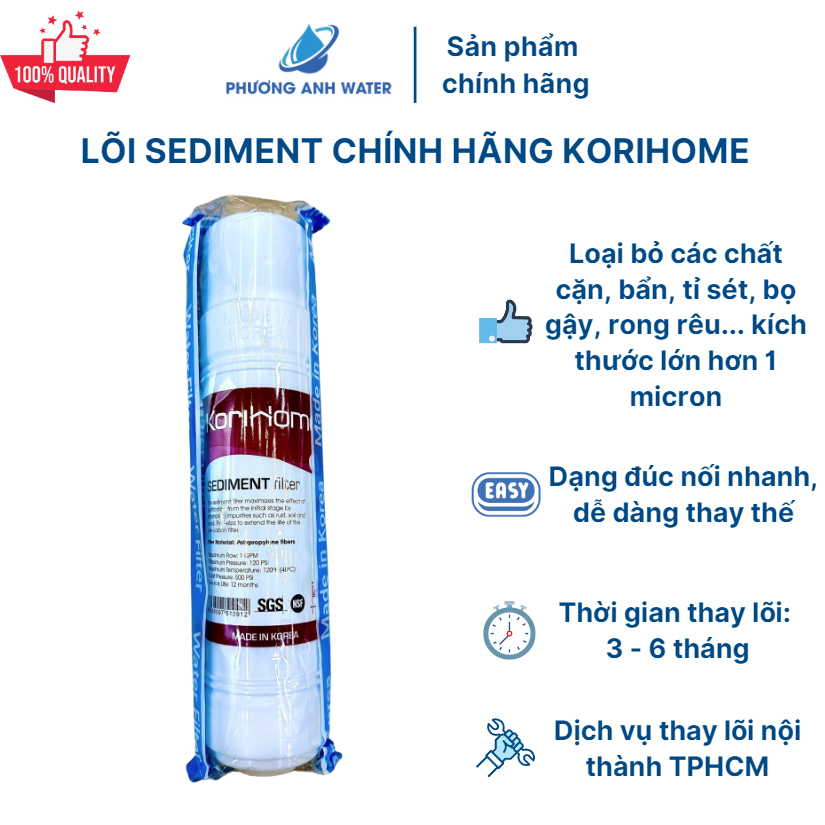 Lõi Sediment chính hãng Korihome giá tốt