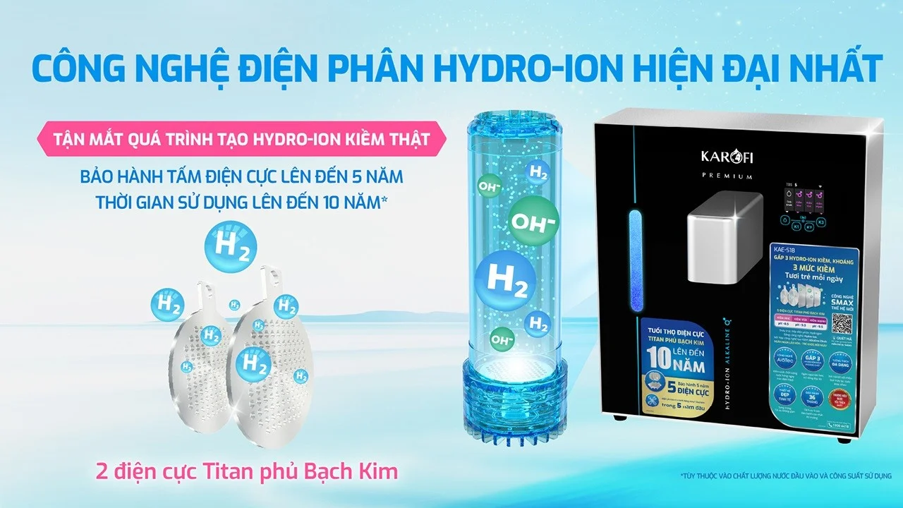 Tấm điện cực Titanium phủ Bạch Kim dạng mắt lưới giúp phân tử nước được chia siêu nhỏ