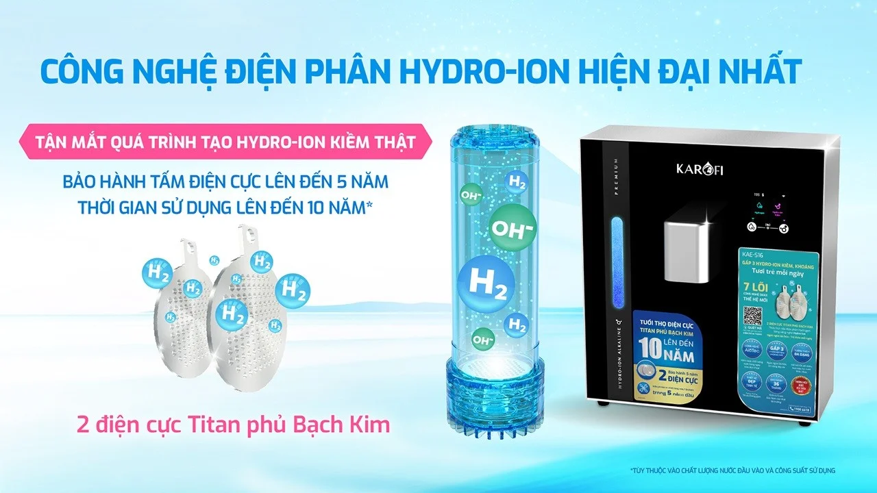 Tấm điện cực Titanium phủ Bạch Kim dạng mắt lưới giúp phân tử nước được chia siêu nhỏ