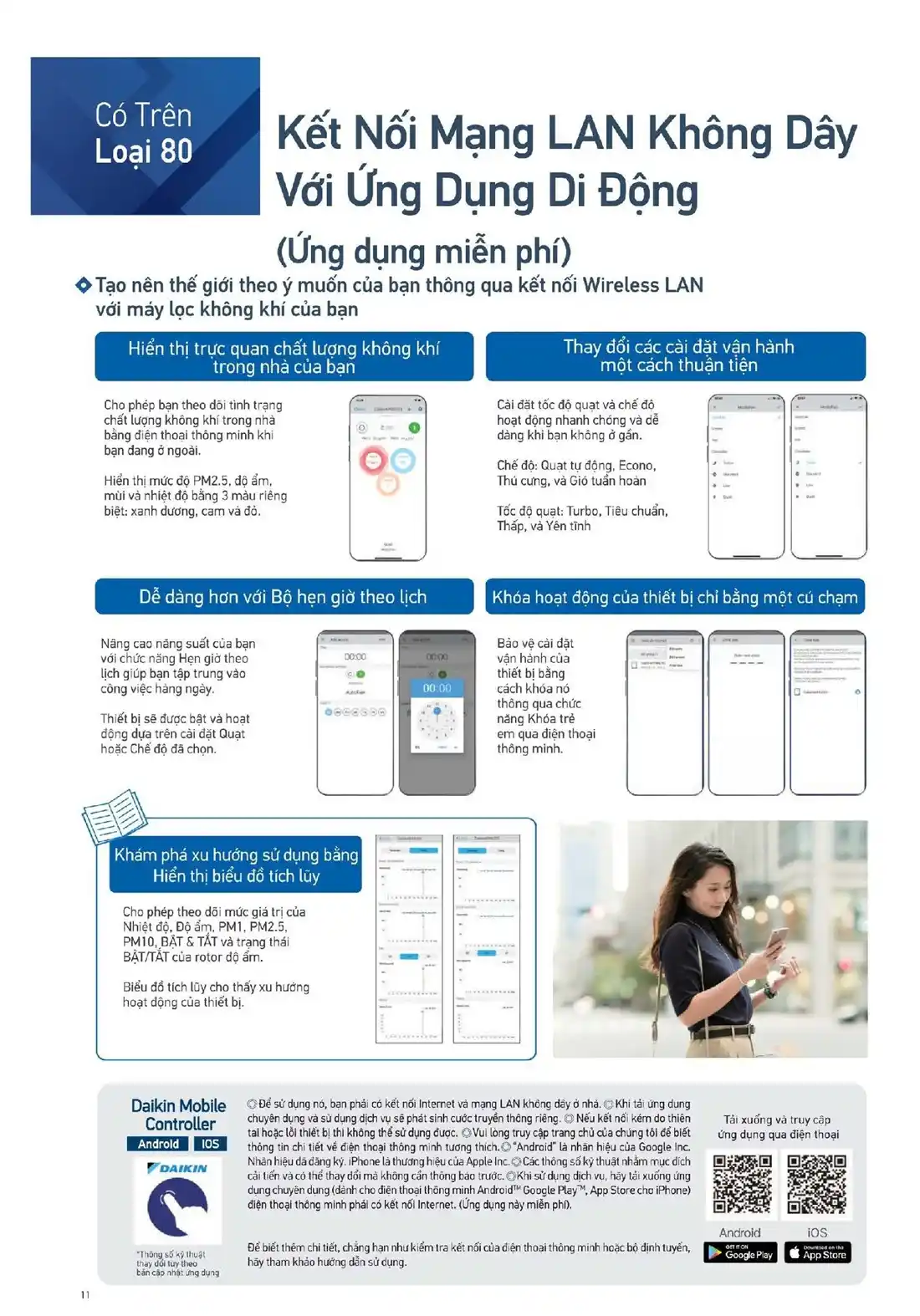 Kết nối với máy lọc không khí bằng ứng dụng trên điện thoại
