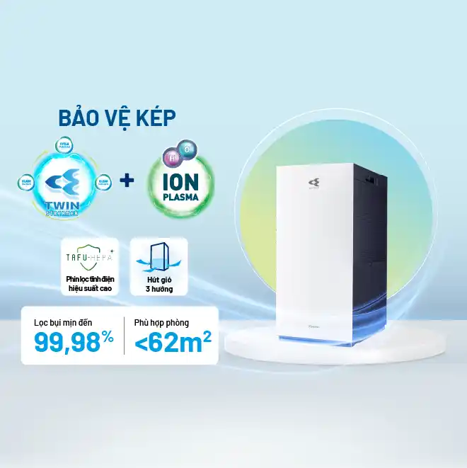 Không khí nhà bạn sạch khuẩn và trong lành hơn nhờ công nghệ bảo vệ kép từ Daikin
