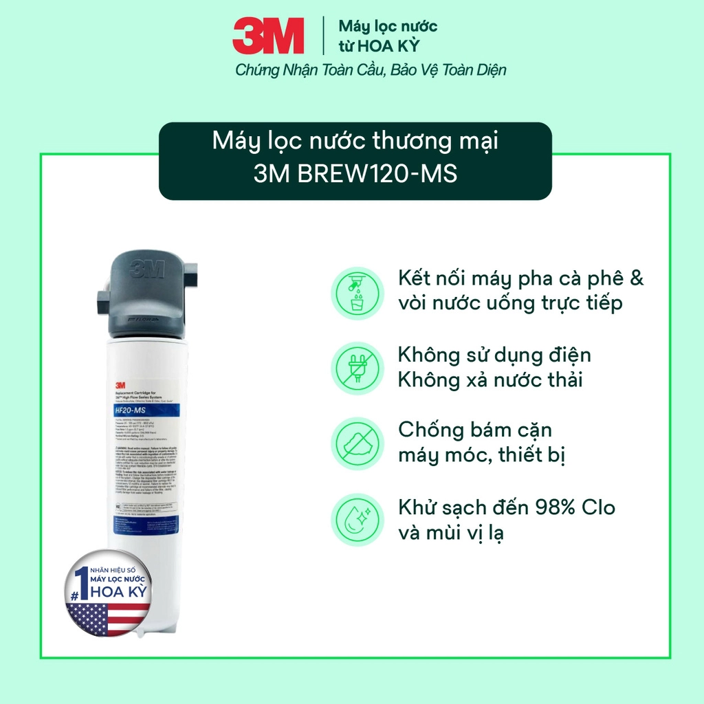 Máy lọc nước Nano 3M BREW120-MS được tích hợp bên trong cây lọc nước nóng lạnh 3M VN3-3V
