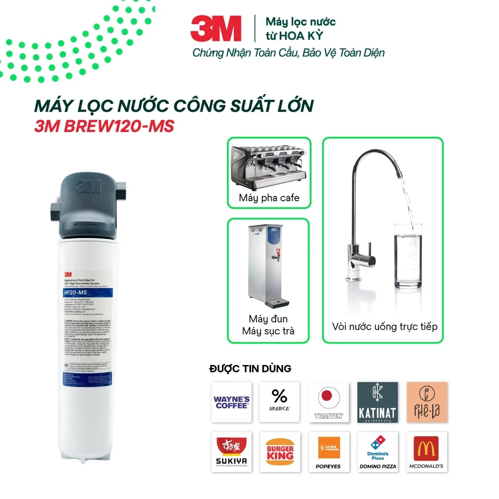 Máy lọc nước 3M được tin dùng bởi các thương hiệu lớn