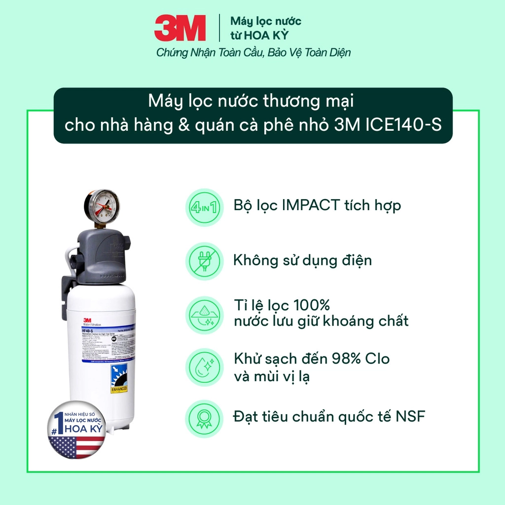 Máy lọc nước 3M ICE140-S không kèm vòi 3M