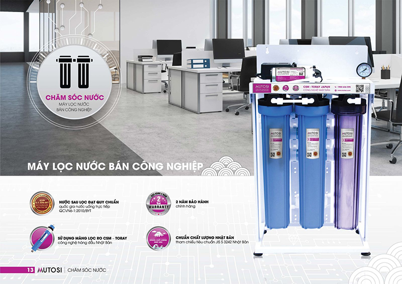 Giới thiệu máy lọc nước RO bán công nghiệp Mutosi MP-80