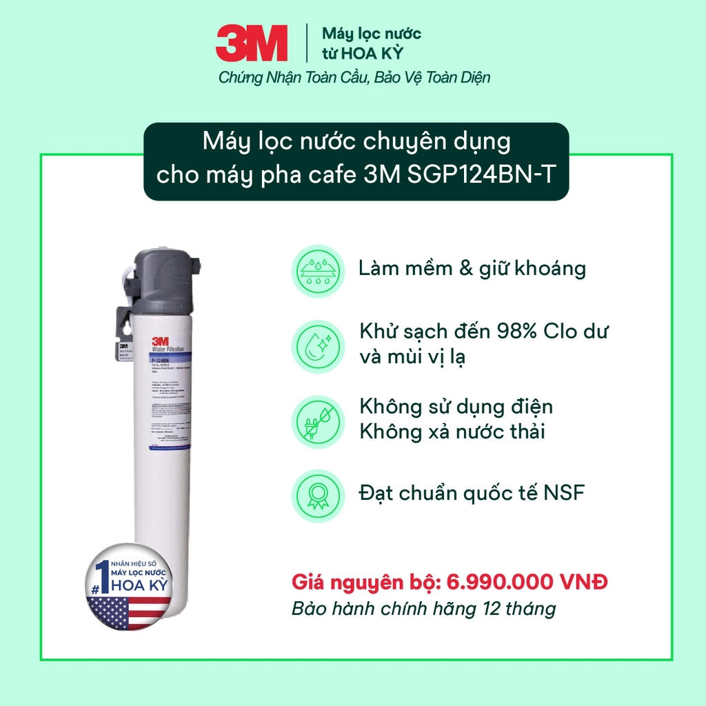 Máy lọc nước 3M SGP124BN-T không kèm vòi 3M