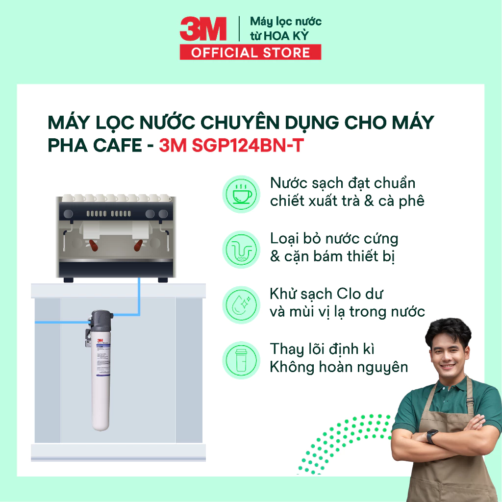 Thiết kế để gầm nhỏ gọn, chuyên dụng cho máy pha cà phê