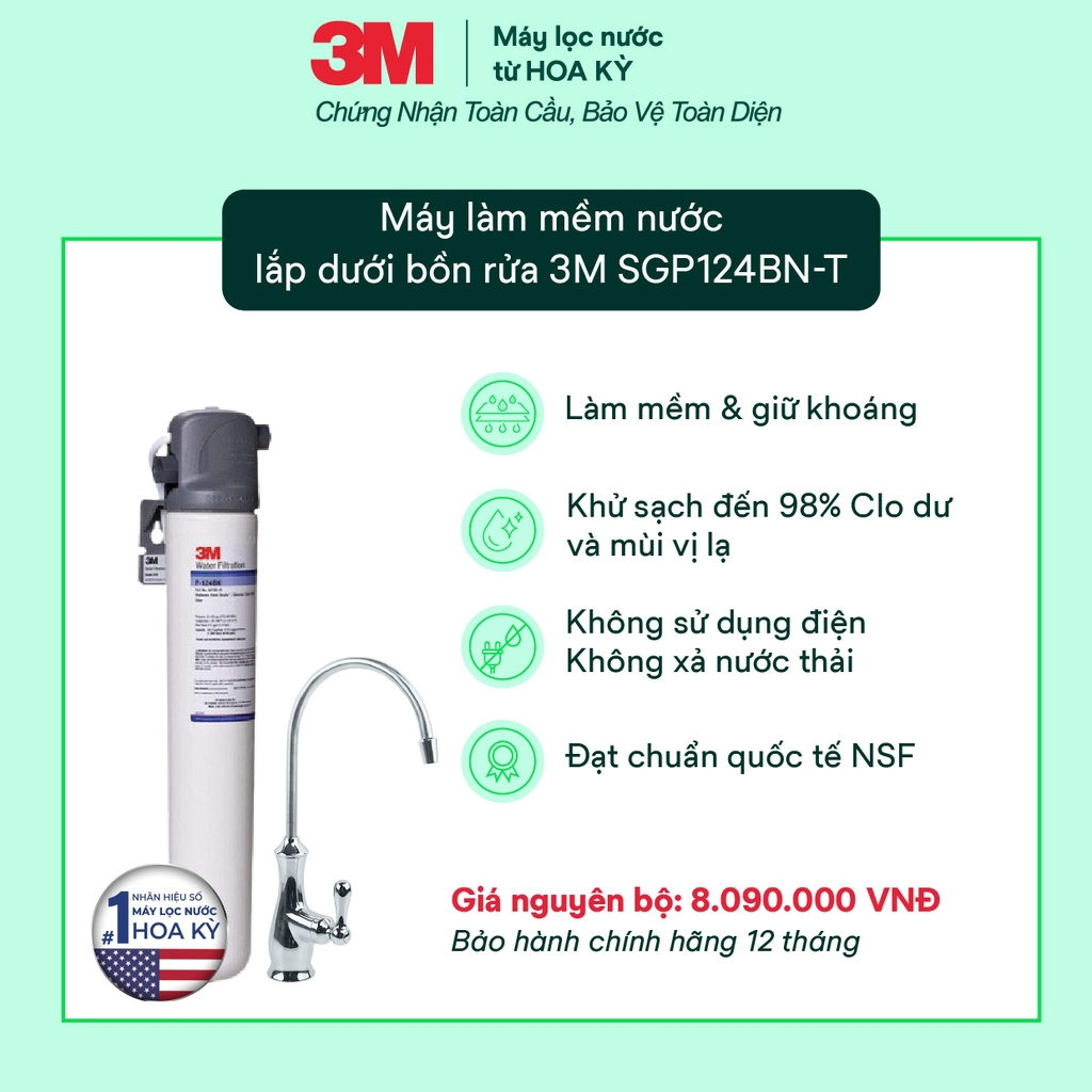 Máy lọc nước 3M SGP124BN-T kèm vòi 3M