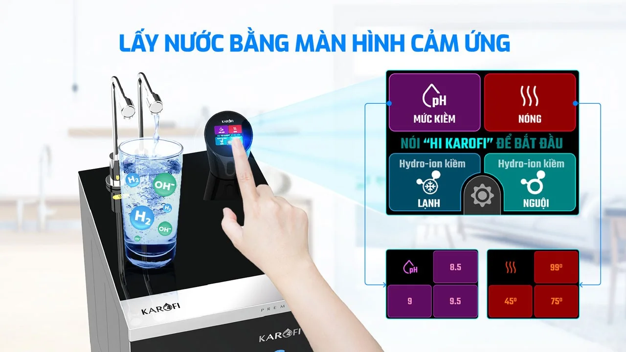 Dễ dàng lấy nước bằng màn hình cảm ứng