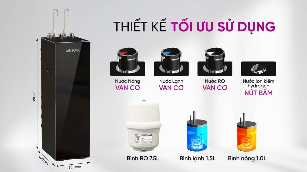 Dễ dàng lấy nước với nút vặn cơ