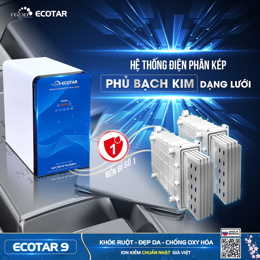 Công nghệ điện phân chuẩn Nhật với hai hệ thống điện phân kép phủ bạch kim