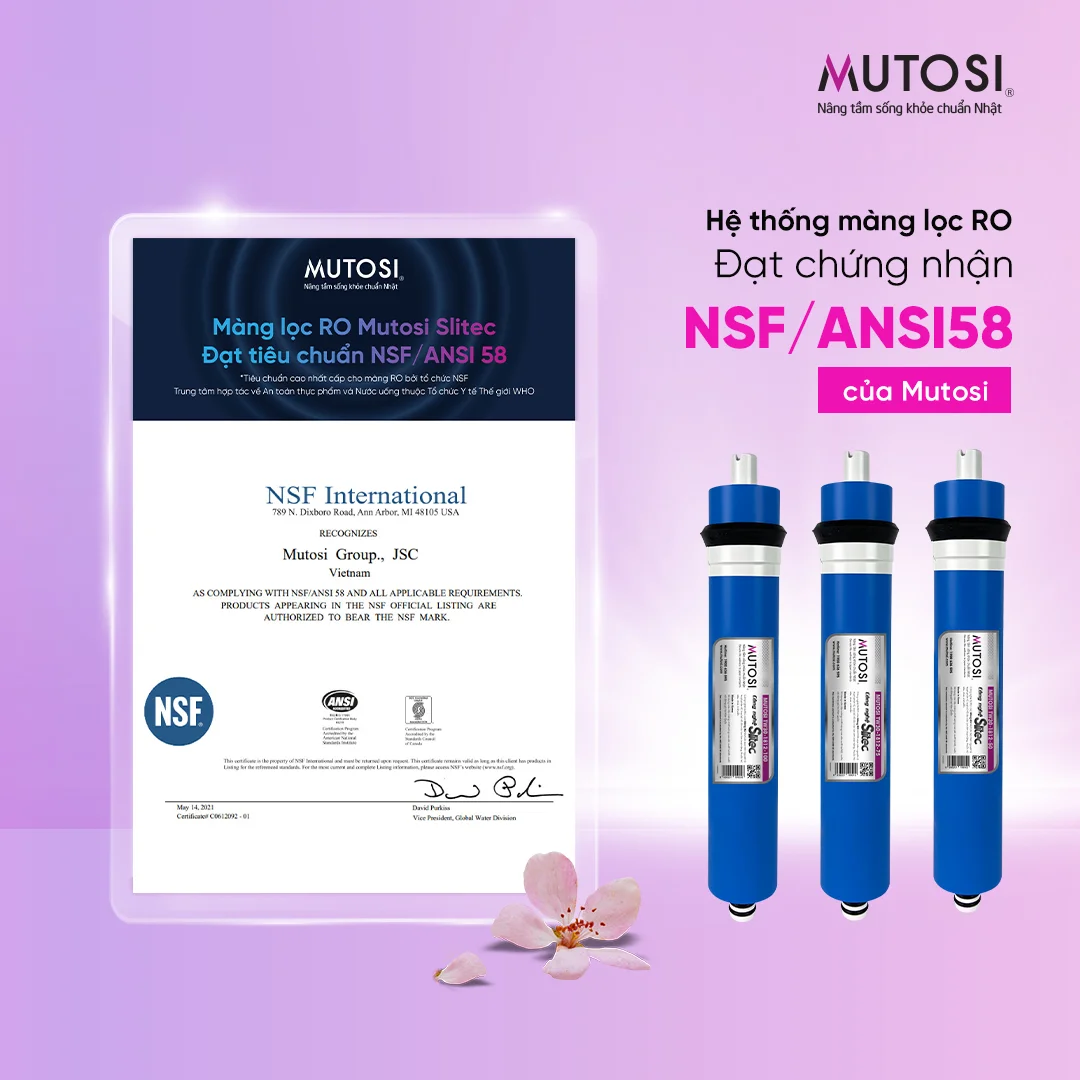 Màng RO đạt chứng nhận NSF/ANSI 58