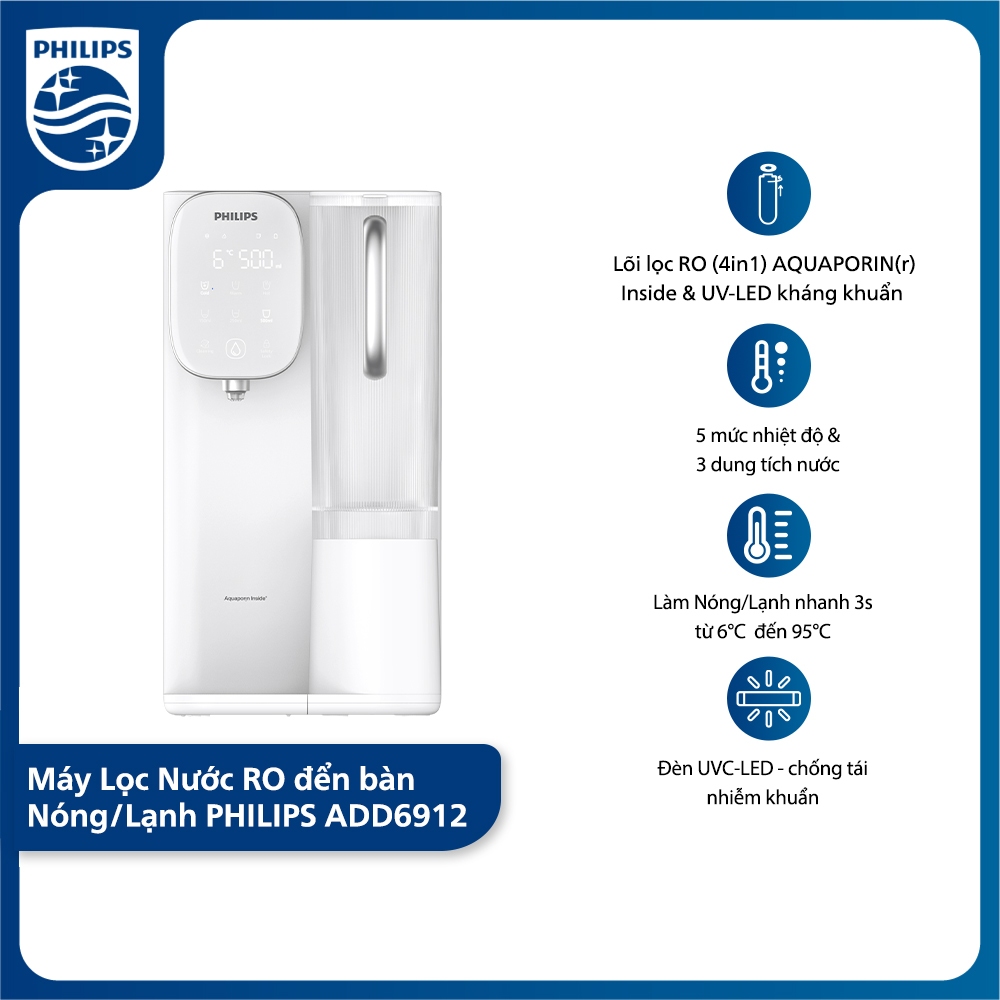 Máy lọc nước nóng lạnh để bàn Philips ADD6912WH/74