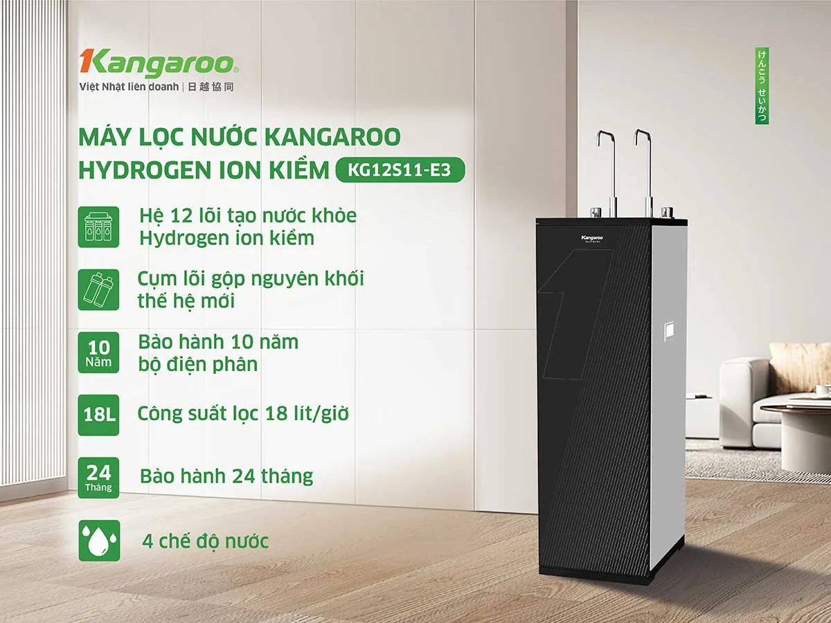 Tính năng nổi bật của máy lọc nước nóng lạnh Hydrogen Kangaroo KG12S11-E3