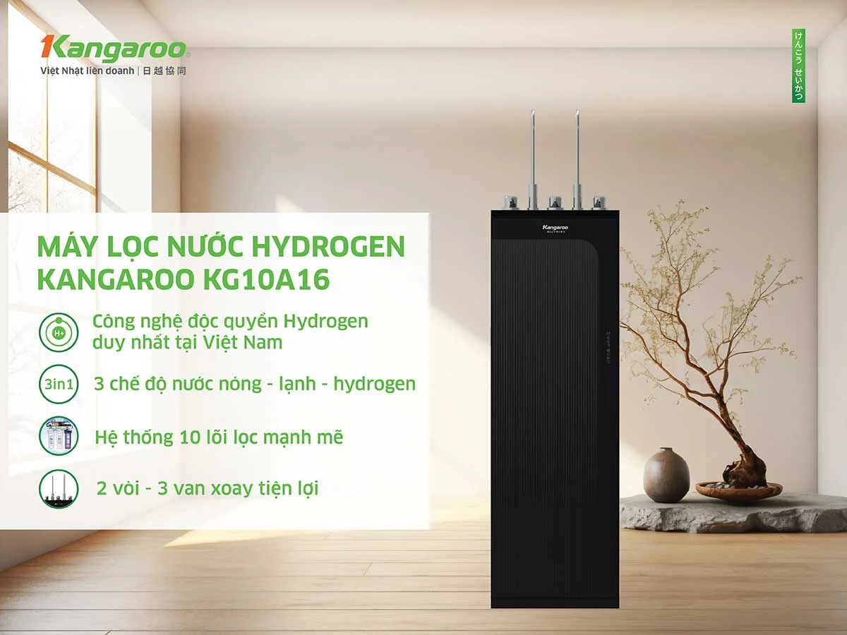 Tính năng nổi bật của máy lọc nước nóng lạnh Hydrogen Kangaroo KG10A16 
