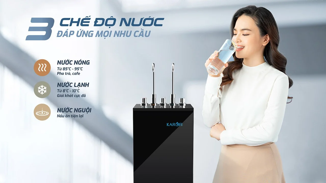 Ba chế độ nước Nóng - Lạnh - Tinh khiết tiện lợi