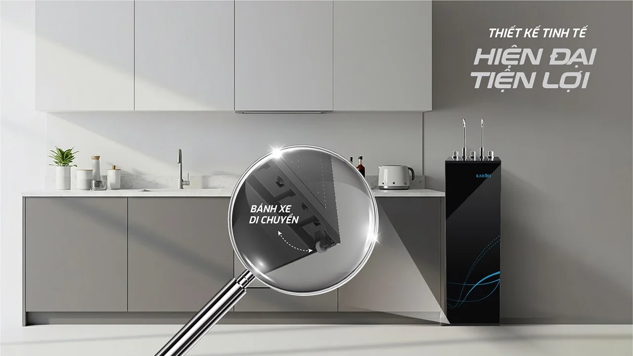 Dễ dàng di chuyển với bánh xe được đặt dưới thân máy