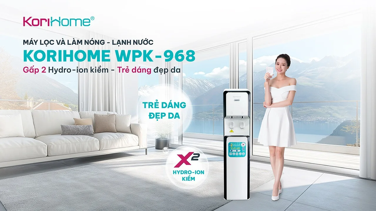 Giới thiệu máy lọc nước nóng lạnh cao cấp Korihome WPK-968