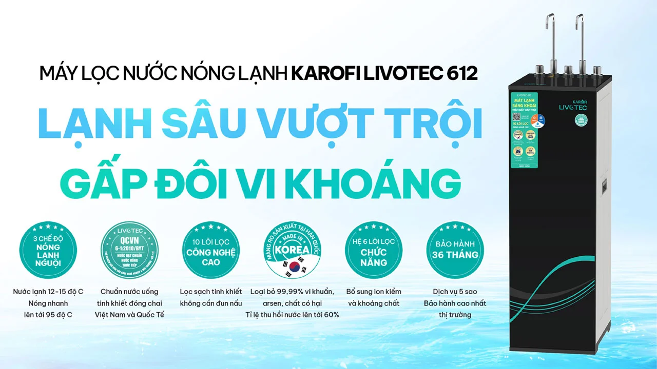 Giới thiệu máy lọc nước nóng lạnh Livotec 612S
