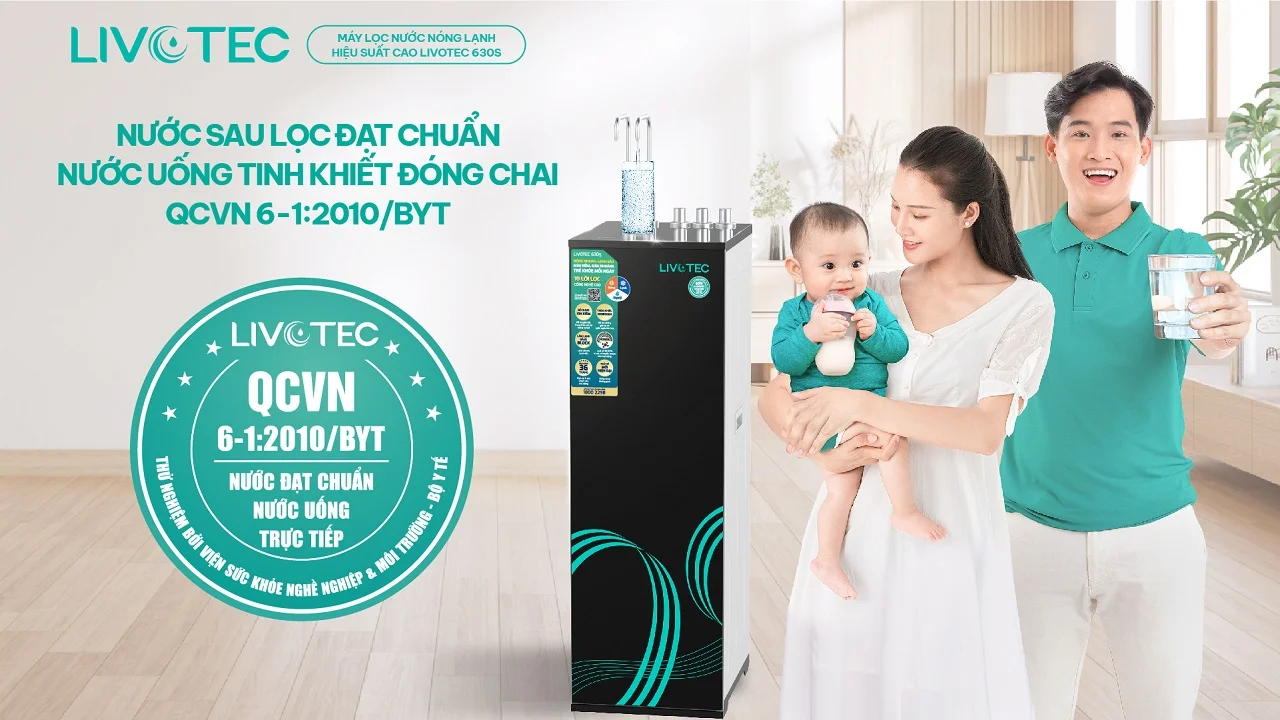 Nước sau khi lọc đạt tiêu chuẩn nước uống trực tiếp