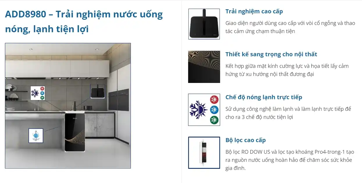 Máy lọc nước RO nóng lạnh Philips ADD8980 6 lõi