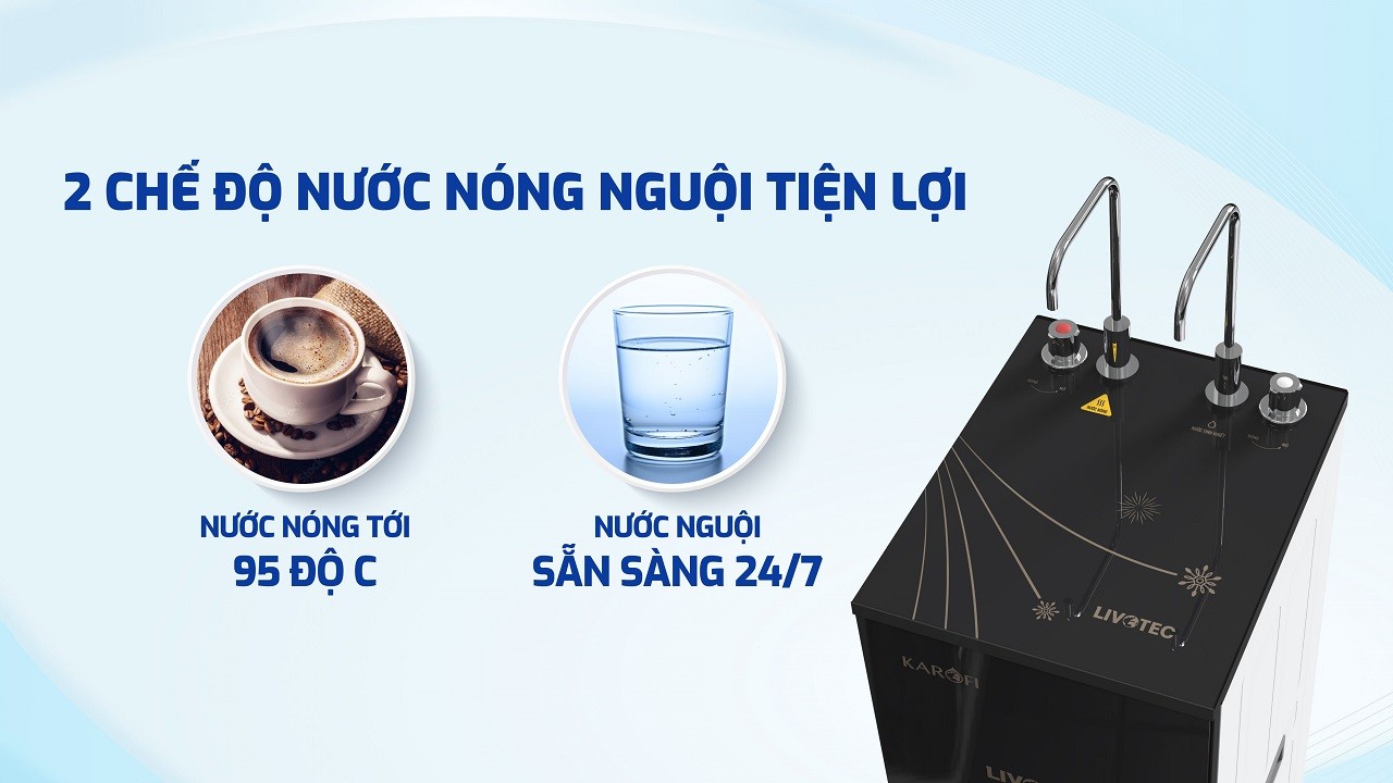 Hai chế độ nước nóng - tinh khiết tiện lợi