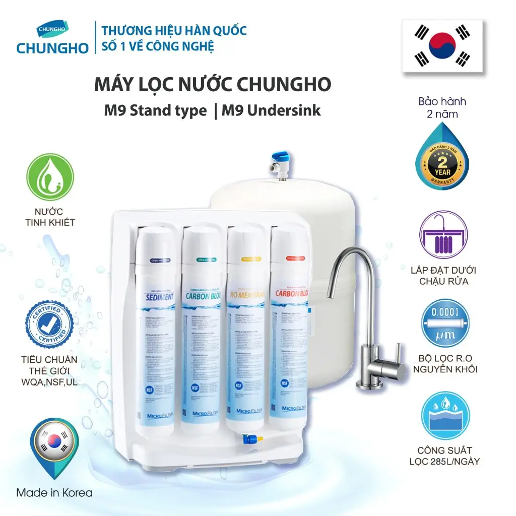 Tính năng nổi bật của máy lọc nước RO ChungHo M9 Undersink