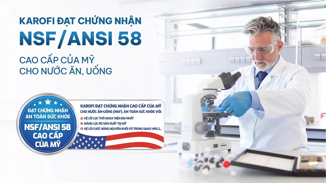 Đạt chứng nhận NSF 58 của Mỹ