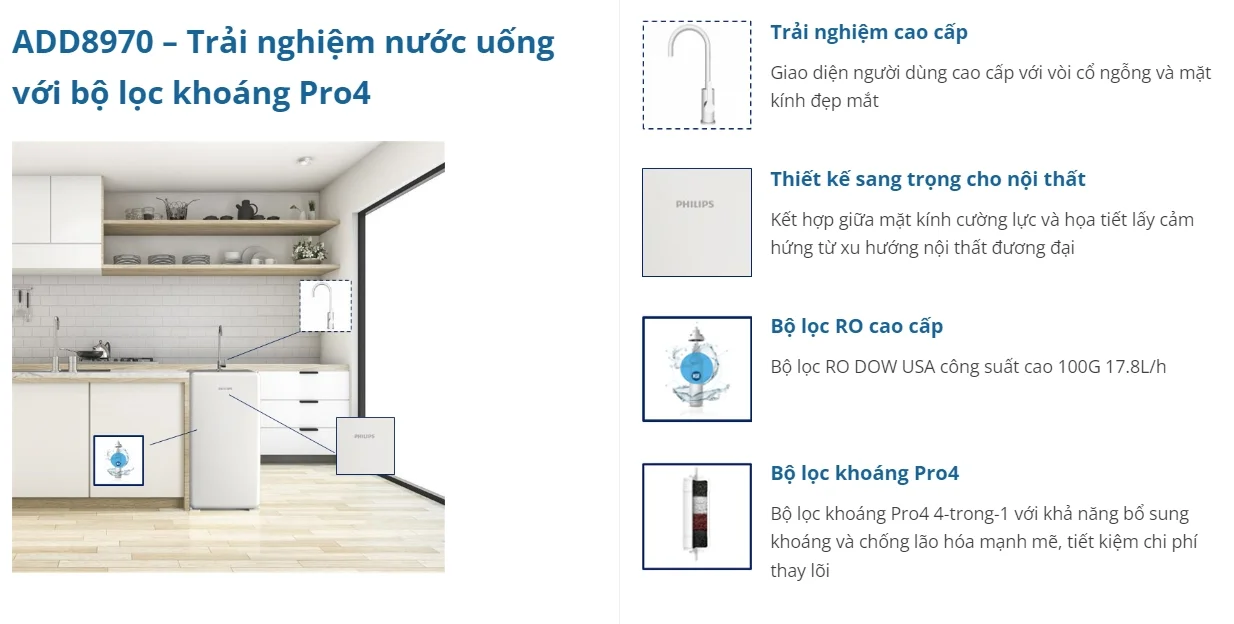 Máy lọc nước RO Philips ADD8970 6 lõi