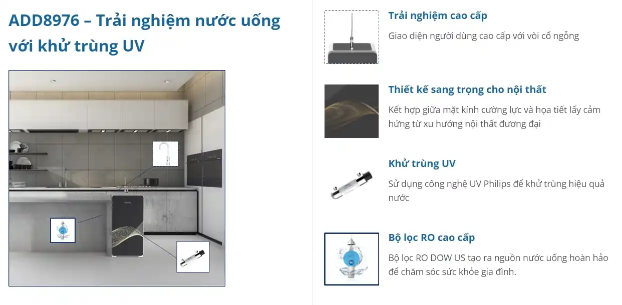 Máy lọc nước RO Philips ADD8976 9 lõi