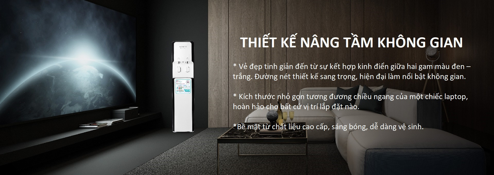 Thiết kế của máy lọc nước nóng lạnh Korihome WPK-928 7 lõi