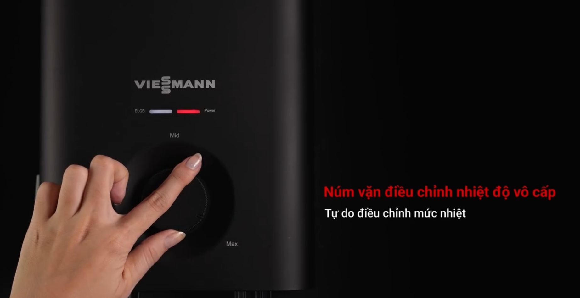 Núm vặn điều chỉnh nhiệt độ phiên bản đen mờ