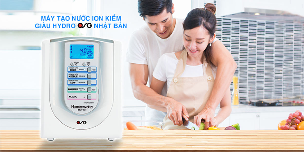 Máy lọc nước ION Kiềm giàu Hydro Human Water HU-121 - Thiết bị tạo nguồn nước chuẩn y tế dùng trong gia đình