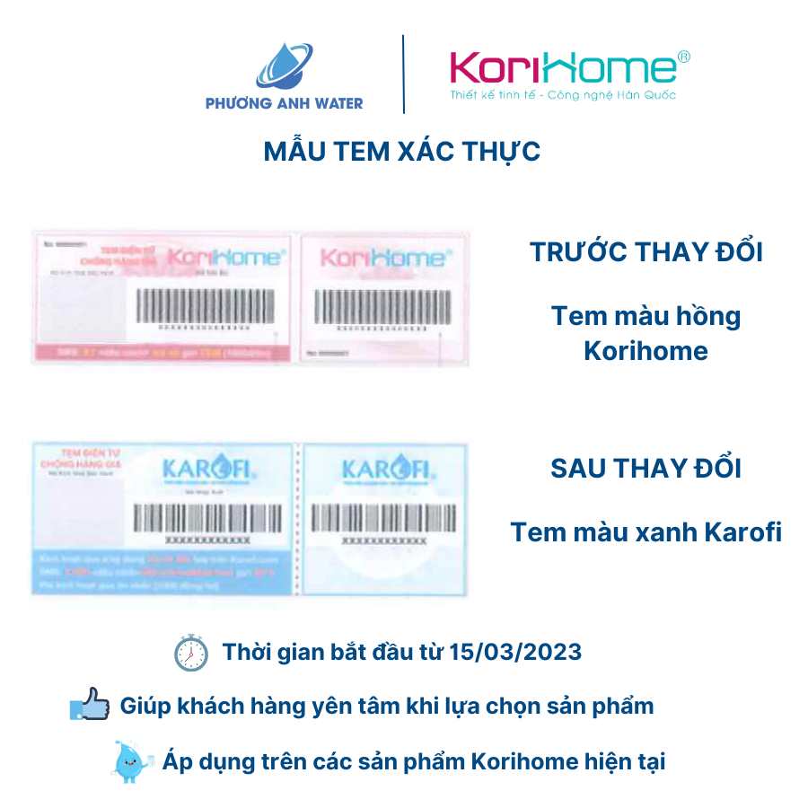 Thay đổi tem xác thực Korihome