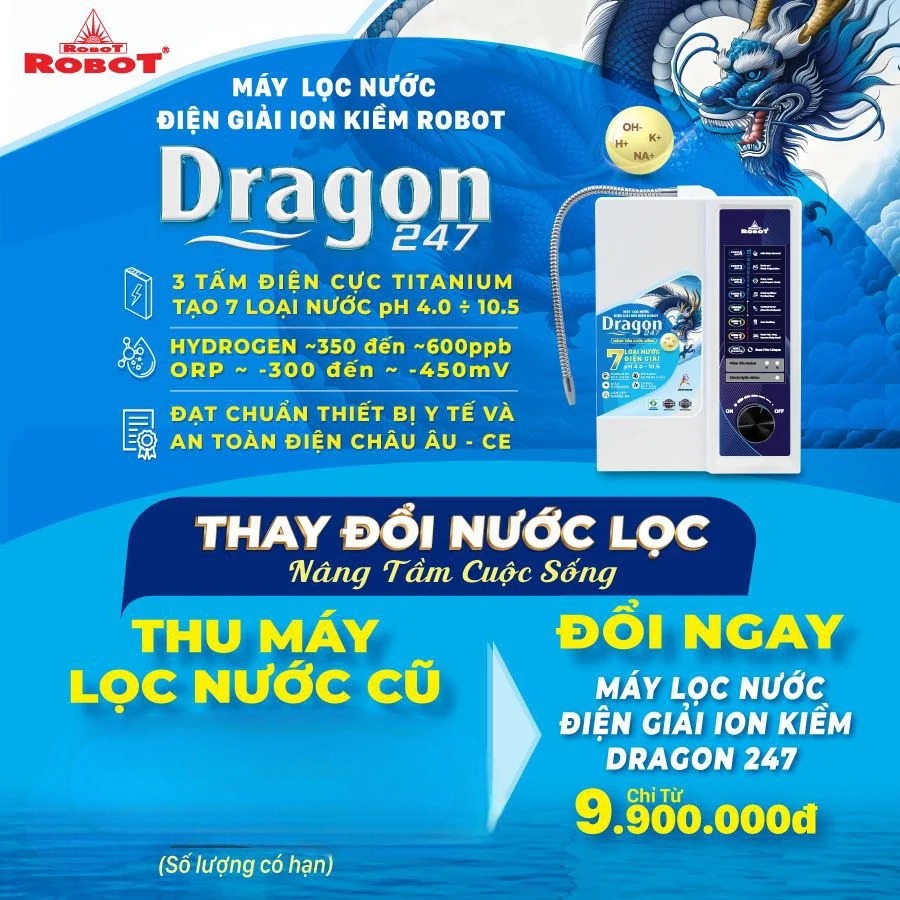 Thu cũ đổi mới cùng máy lọc nước ION Kiềm DRAGON 247