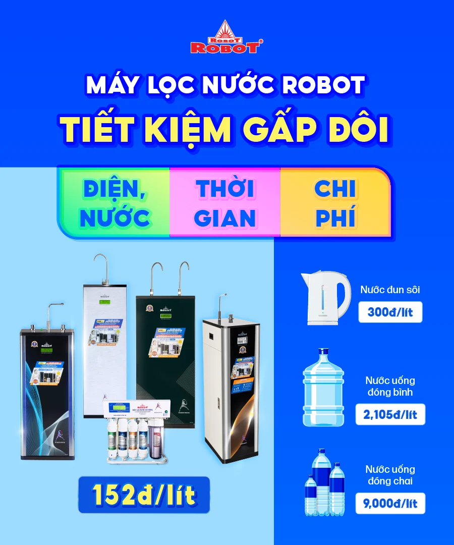 Sử dụng Máy lọc nước Robot giúp TIẾT KIỆM rất lớn