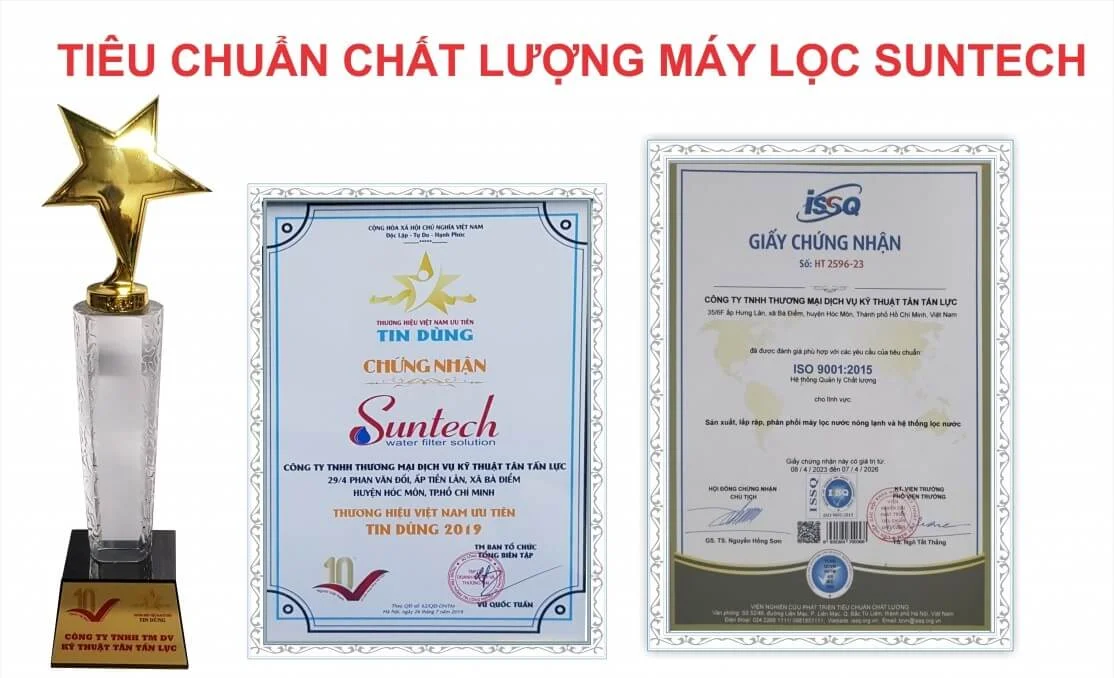 Tiêu chuẩn chất lượng máy lọc nước Suntech