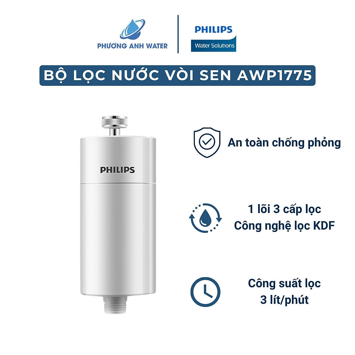 Bộ lọc nước vòi sen tắm Philips AWP1775/74