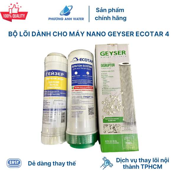 Bộ lõi lọc 123 dành cho máy lọc nước Geyser Ecotar 4