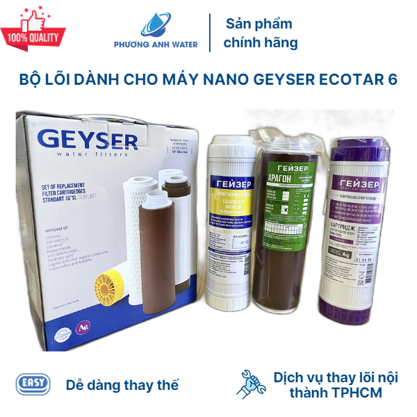 Bộ lõi lọc 123 dành cho máy lọc nước Geyser Ecotar 6