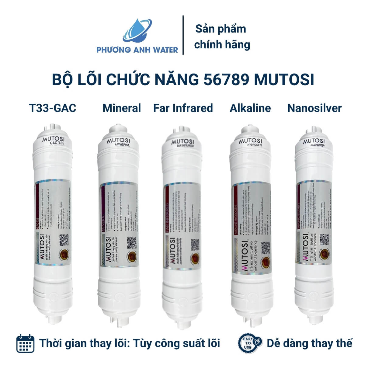 Bộ lõi chức năng 5678 và 56789 chính hãng Mutosi