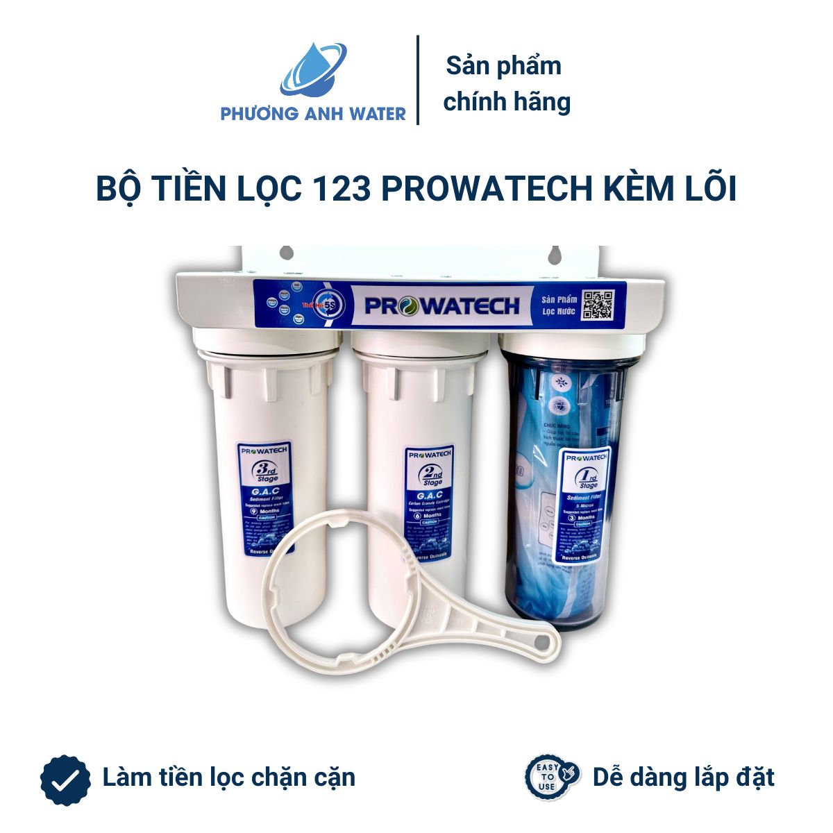 Bộ 3 cốc tiền lọc kèm lõi và phụ kiện