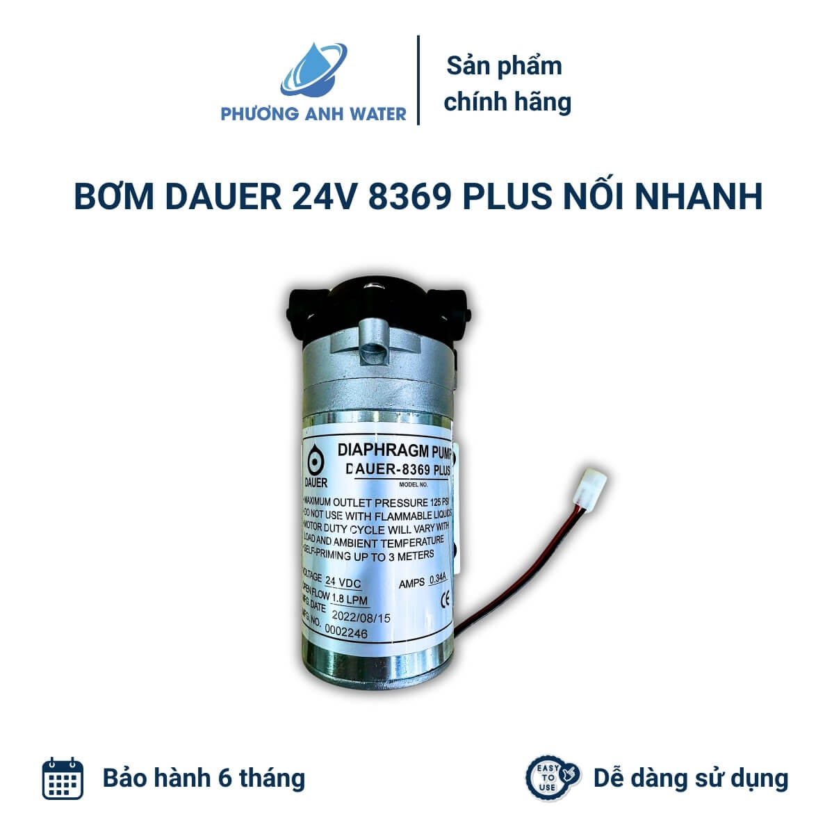 Bơm tăng áp Diaphragm Pump DAUER 24V 8369 Plus