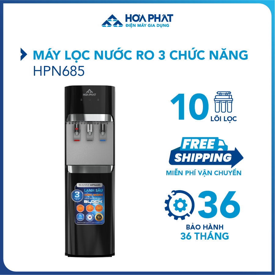 Máy lọc nước nóng lạnh Hòa Phát HPN685 10 lõi